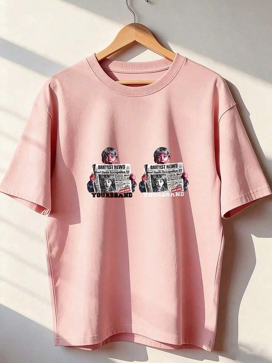 Grunge And Urban Style Short Sleeve T-Shirt, Fashionable Short Sleeve T-Shirt For Spring And Summer 2026, Made In Mexico, 180 Grams. Cartoon Print, Couple Design, Suitable For Indoor Or Outdoor Wear. Crew Neck, Unisex, Ideal For Office And Leisure. One-Piece Pack. - PK-P631577SLNDXZGY515 - 查看 1
