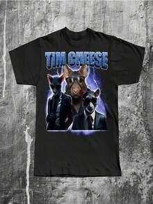 TimCheese Meme T-Shirts, Original T-Shirts, Alternative Clothing, Indecent T-Shirts, Offensive T-Shirts, T-Shirts With Funny Memes - 黑色 - 查看 1