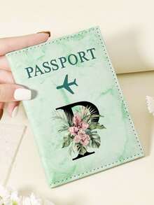 1pc A-Z 26 Letters Fashionable Letter Print Stylish Burgundy Passport Cover, Premium PU Leather Passport Wallet With Multi-Card Pockets For Credit Cards, Boarding Passes, And IDs, Compact And Portable Travel Essentials Organizer For Women, Men - Pink - View 40