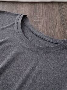 Women's Casual Round Neck T-Shirt With Print, Short Sleeve, Plus Size, Ideal For Spring And Summer - 深灰色 - 查看 6