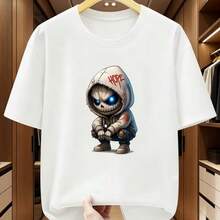 Printed T-Shirt For Men And Women - White - View 1