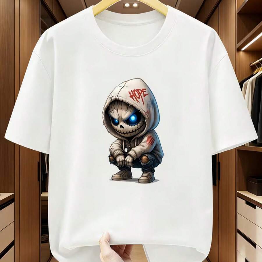 Printed T-Shirt For Men And Women - White - View 1