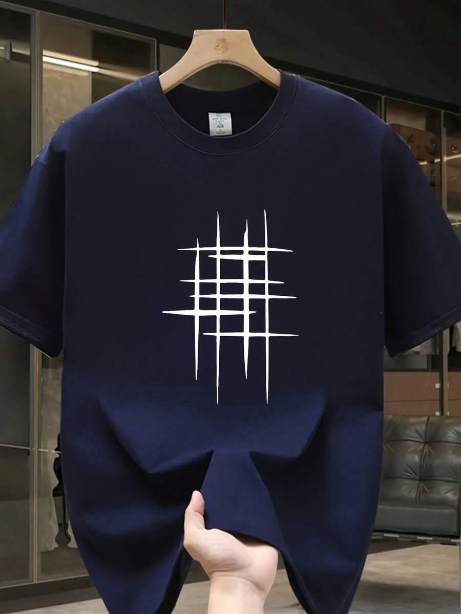 Nueva camiseta de manga corta para mujer de 180 g,% algodón - Camiseta casual versátil con estampado de verano para hombre - Camiseta con estampado de verano para parejas - Unisex - Regalo para vacaciones - Azul marino - Ver 1