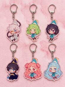 1pc/6pcs Witch Hat Atelier Keyring Packs, Backpack Decoration For Back To School, Fans Gift Christmas New Year, Anniversary, Party Favors, Daily Use - Multicolor - View 5