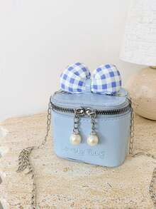 1pc This Stylish And Sweet Mini Bucket Bag With A Bow Is A Unique Design Suitable For Various Occasions. Versatile And Easy To Use, It'S Perfect For Outdoor Activities, Playtime, Commuting, And More, Making It A Perfect Gift For Teenagers. - Multicolor - View 4