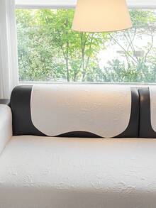 1 pieza Funda de cojín de sofá de chifón con textura jacquard de unicolor, funda de lujo moderna para sofá, para uso en todas las estaciones, fija antideslizante y transpirable, resistente a las arrugas, de textura suave y fina, protege el sofá, lavable a máquina, no deformable, resistente al desgaste, anti-arañazos de gato, anti-manchas, renovación de sofá, decoración de sofá, mejora el ambiente, se ajusta a sofás de 1-4 plazas, sofá en forma de L - Blanco - Ver 7