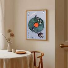 1pc Surrealist Record Player Wall Art Creative Ocean Diver Turntable Print Canvas Painting Vintage Aesthetic Poster Decor Suitable For Studio Living Room Modern Music Lover Gift Unframed Or Wooden Hanging Scroll - Pattern - View 4