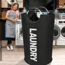 2pcs Large Capacity Oxford Cloth Laundry Basket, Foldable Waterproof Dirty Clothes Hamper With Handle, Portable Home Storage Organizer For Bedroom Bathroom Kitchen Laundry Room Clothes Sorting - Multicolor - View 4