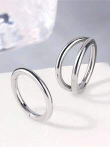 1 chiếc/bộ Khuyên mũi bằng thép không gỉ 316L đính đá Zirconia, cỡ 16G, Khuyên septum hai lớp, Khuyên septum, Khuyên môi, Khuyên septum, Khuyên helix, Khuyên sụn, Khuyên septum, Trang sức xỏ lỗ septum - Bạc - Xem 5