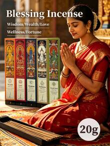 20g Segens-Räucherstäbchen, orientalische Räucherstäbchen, entsprechend Reichtum, Seelenfrieden, Weisheit, Liebe und Glück, geeignet für Meditation, Heimgebrauch und bedeutungsvolle spirituelle Geschenke, Abschlusszeit, Vatertags-Geschenkideen. - Orientalisches Segensräucherwerk - Übersicht 1
