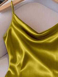Chaleco sin mangas de mujer de tela tejida brillante, ajuste ceñido, apto para uso diario y para capas, primavera/otoño/invierno - Verde - Ver 3