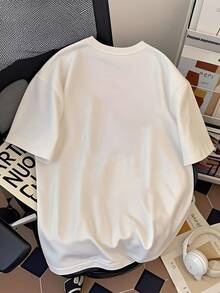 Women's "Floral World" Graphic T-Shirt - Casual Short-Sleeved T-Shirt With Fun, High-Quality Print, Regular Fit, Ideal For Gifting, Adult Size, Cotton T-Shirt. - 白色 - 查看 4