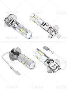 GLANBERT 2颗5630 SMD 10 LED H1 H3 6000K 汽车雾灯行车灯前大灯 DC 12V 白色内饰转向灯 - 霧燈 - 查看 5