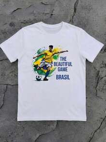 Playera Camiseta de mezcla de con estampado gráfico, ligera, jersey de con , duradera, corte clásico, informal, esencial estilo urbano estampado cool estampado de moda y2k streetstyle estilo casual juvenil todo tipo de ocasion salidas antro citas ejercicio gym estilo deportivo numero mundial 2026 copa mundial mexico deporte futbol estadio azteca soccer fifas coleccion copa del mundo paises - Blanco - Ver 4