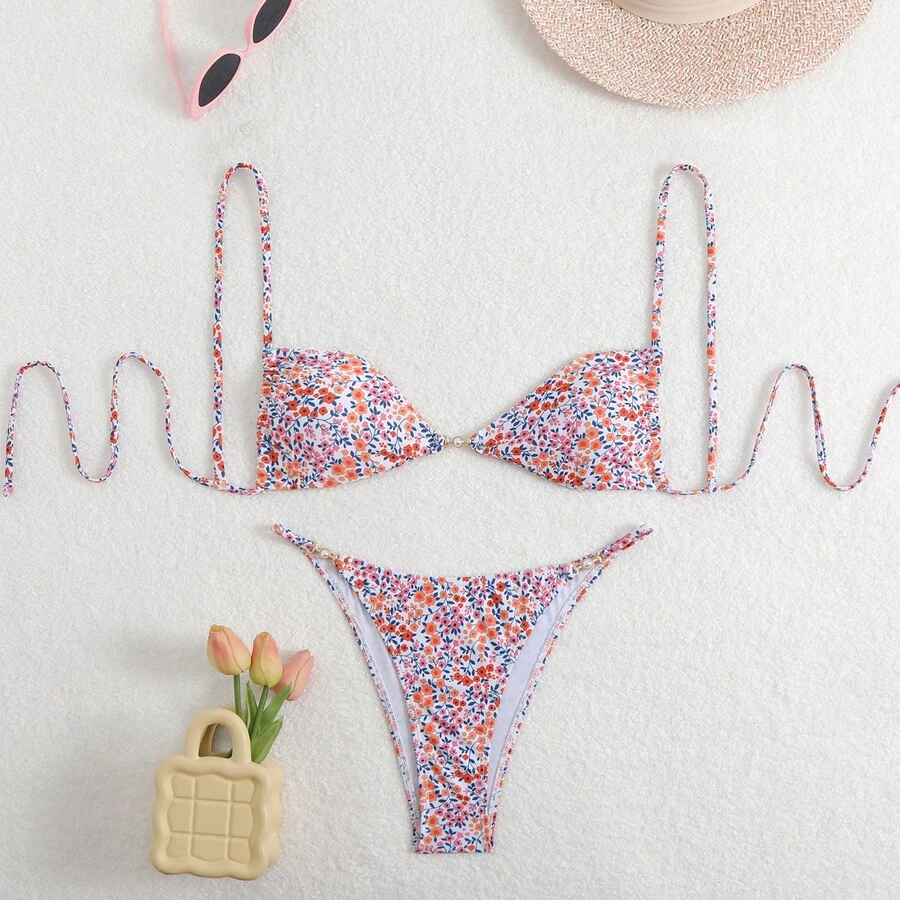 New Sexy Leopard Print Swimsuit With Straps For Women, High-End Swimwear For Beach And Spa. - Pencetakan Warna - View 1