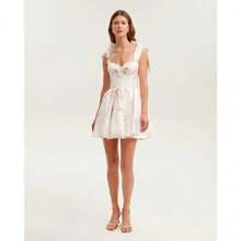 Short Organza Evening Dress, Off-Shoulder Fashion, Elegant Fairy Style - Apricot - View 9
