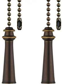 Dây kéo trang trí màu đồng 12 inch cho quạt trần, bộ 2 dây kéo quạt kiểu bãi biển, dây kéo quạt trần bằng đồng trang trí theo phong cách hàng hải - Loại A - Xem 13