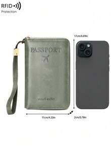CHARM INFINITE 1pc High-Quality Travel Passport Holder-With Zipper, Holiday Essentials, Portable, Lightweight, , Stylish, For Home, For Outdoor, Daily Use - Multicolor - View 11