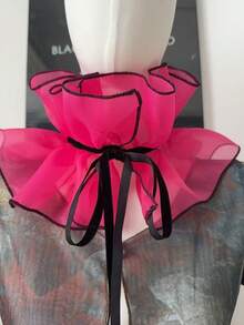 1 pieza Cuello calentador de unicolor con pliegues de moda, cuello versátil para actuaciones en el escenario y fotografía - Multicolor - Ver 20