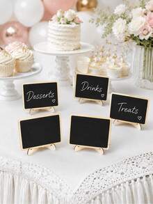 18pcs Mini Wooden Chalkboards With Stands, Suitable For Wedding Birthday Party Table Numbers, Food Labels, Message Boards, Welcome Signs, Candy Bar Decor - Rectangular Blackboard Sign - View 8