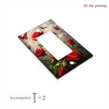 1pc Vintage Red Rose & Butterfly Switch Panel Cover, Decorative Wall Sticker For Bedroom, Kitchen, Bathroom, Home Improvement Essential - Multicolor - View 10