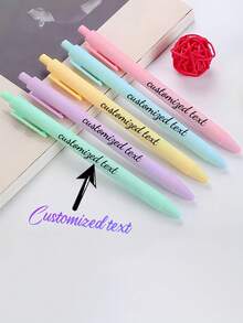 Bút bi nhựa khắc chữ/logo theo yêu cầu, bút bi nhiều màu sắc, màu Macaron, chất liệu nhựa, mực đen, có thể tùy chỉnh chữ, bút sáng tạo, bút quảng cáo, bút dùng cho sinh nhật/lễ hội - Nhiều màu - Xem 7