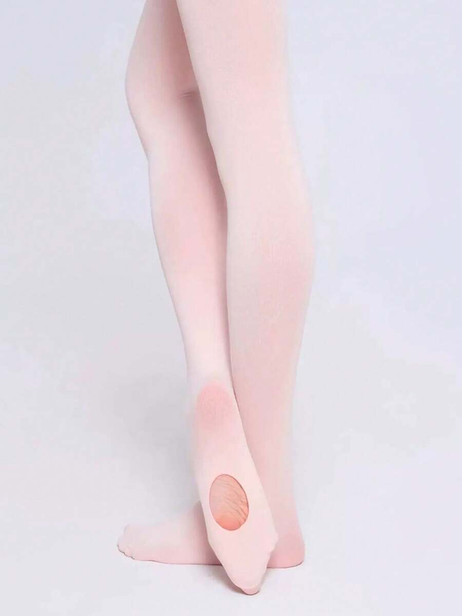 Ballet Leggings/Women's Ballet Socks/Cut-Out Foot Design/Soft & Elastic (Size Runs Small) - Pink - View 1