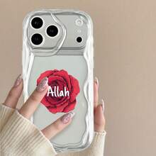 Fanahat-Funda para teléfono: Funda minimalista ondulada color crema con flor de rosa,  y texto en inglés, nueva para la serie  17, hecha de material TPU con un diseño simple y elegante. Disponible en tres colores, con protección precisa para la lente, excelente agarre y funcionalidad - Color mixto 3 - Ver 4
