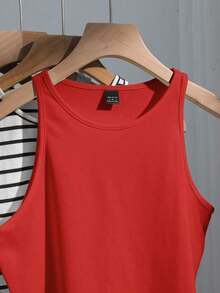 Conjunto de 4 piezas para mujer: Camiseta sin mangas a rayas en blanco y negro, cereza casual para vacaciones, versátil y sexy para el verano y el regreso a la escuela - Multicolor 16 - Ver 3