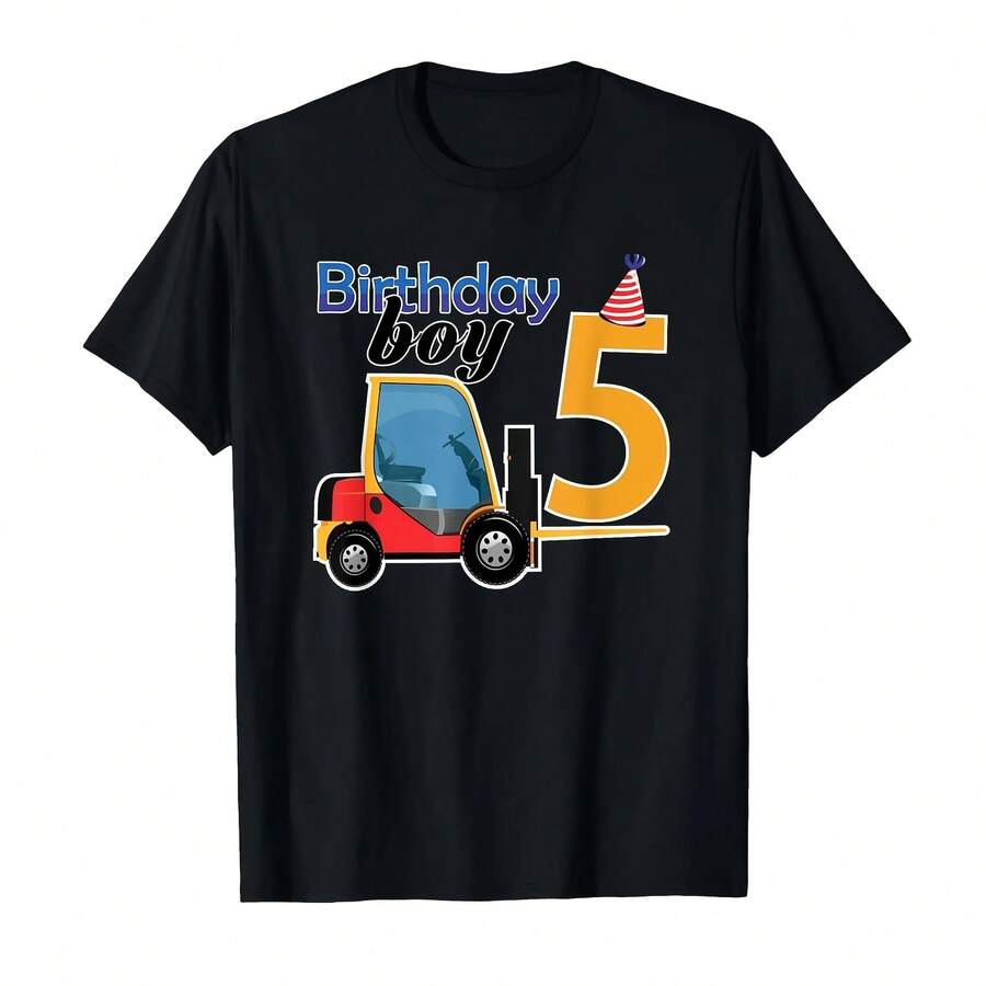 5 camisetas para niños de 5 años con diseño de montacargas - forma - Ver 1