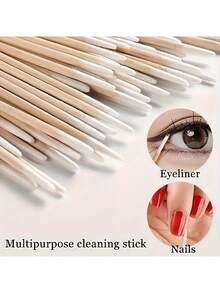 100/300/500 chiếc cọ chuốt mascara bằng gỗ siêu mỏng, dùng một lần, không xơ vải - Không mùi - trắng - Xem 4