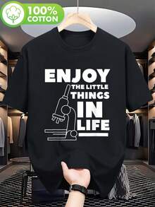 Nueva camiseta de manga corta para mujer de 180g,% algodón - Camiseta casual versátil con estampado de verano para hombre - Camiseta con estampado de verano para parejas - Unisex - Regalo para vacaciones - Negro - Ver 6