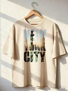 Short-Sleeve T-Shirt With American Tourist And Urban Style, Fashionable Short-Sleeve T-Shirt For Spring And Summer 2026, Made In Mexico, 180 Grams. Cartoon Print, Couple Design, Suitable For Indoor Or Outdoor Wear. Crew Neck, Unisex, Ideal For Office And Leisure. One-Piece Pack. - APR-P631577SLNDXZGY505 - 查看 1