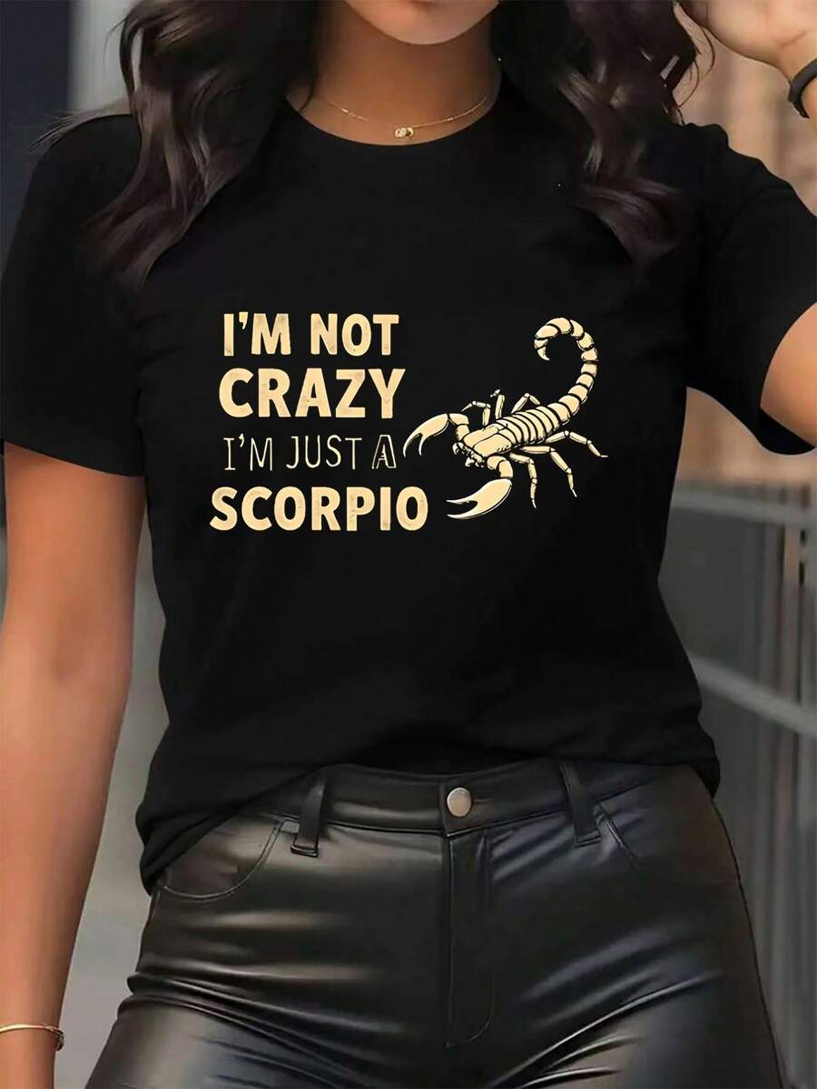 Unique Black And White Short-Sleeved T-Shirt For Restaurant Wear, Durable Fabric, Comfortable Fit, Stylish Design With Gold Print, Ideal For Casual Outings And Everyday Wear, Lightweight And Breathable Top - 黑色 - 查看 1