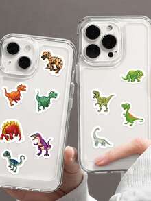 500pcs Dinosaur Sticker Roll, PVC Self-Adhesive Stickers, Suitable For Luggage, Skateboard, Guitar, Laptop, Scrapbook, Notebook, Phone Case, DIY Crafts, Asymmetrical Mixed Colors, Disposable - Multicolor - View 3