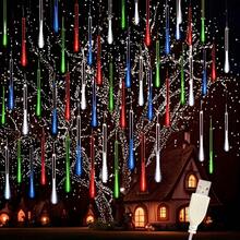 1pc LED Meteor Shower String Light With 8 Tubes, USB Powered Fairy Lights, IP44 Waterproof, Suitable For Decorating Patio, Landscape, Bar Tent, Fence, Christmas, Halloween And More Scenarios. Santa Claus - Multicolor - View 7