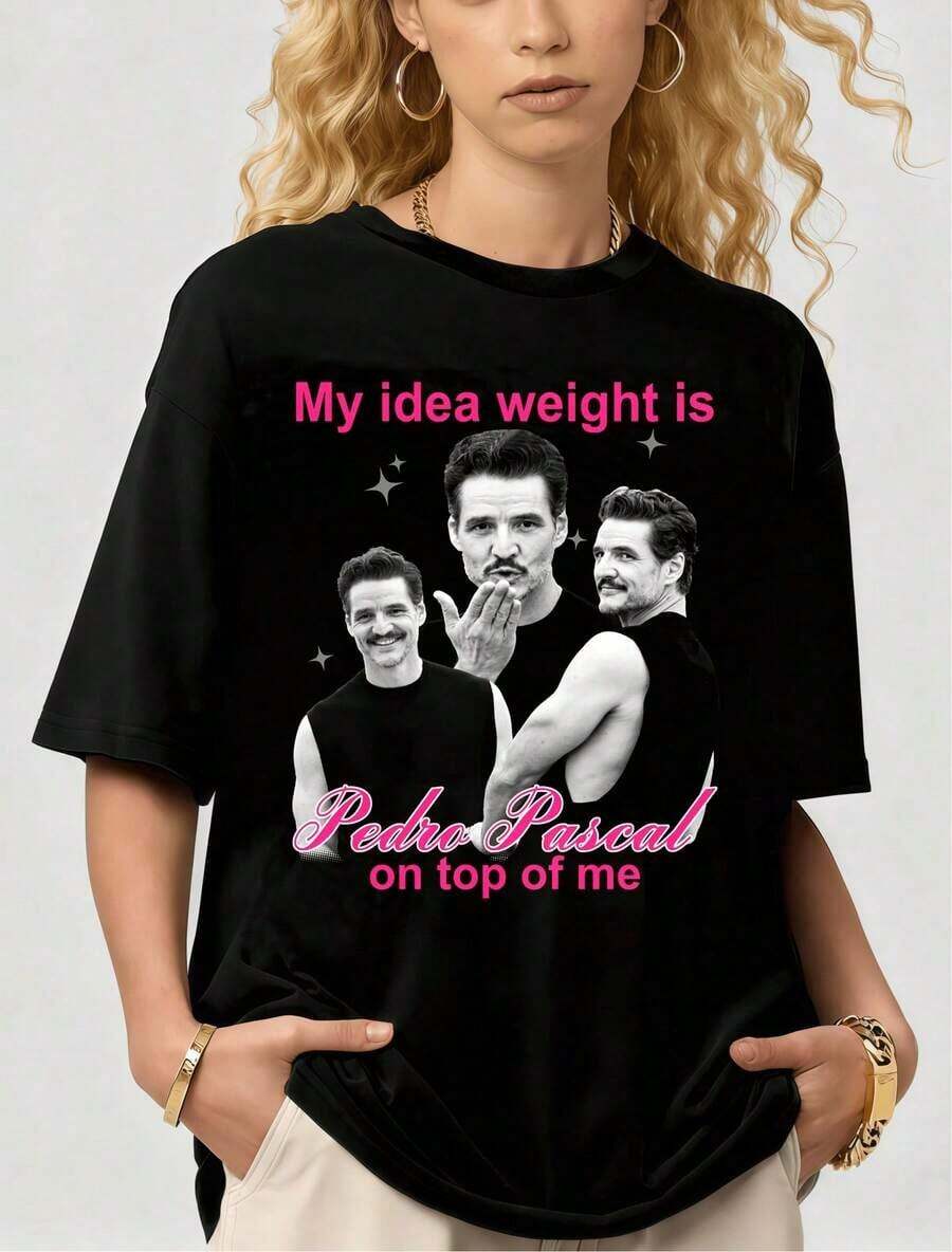 [Free 3-Day Delivery]My Ideal Weight Is Pedro Pascal On Me – Essential T-Shirt - 黑色 - 查看 1