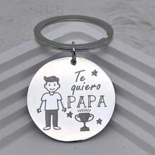 Stainless Steel Round Keychain, Can Hang Keys, Small Tools, Accessories, Multipurpose, Stainless Steel Material Resistant To Falling And Pressure, Round Disc Design Never Goes Out Of Style, Practical For Home, Travel, And Outdoor Use - Stainless Steel - View 1