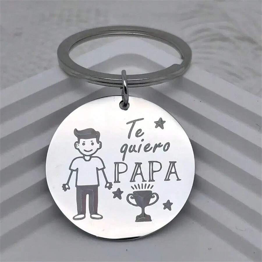 Stainless Steel Round Keychain, Can Hang Keys, Small Tools, Accessories, Multipurpose, Stainless Steel Material Resistant To Falling And Pressure, Round Disc Design Never Goes Out Of Style, Practical For Home, Travel, And Outdoor Use - Stainless Steel - View 1