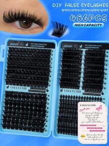 486/558 Cluster D-Roll Fluffy And Comfortable False Eyelash Set, Including Sunflower, Oblique Flying Single Cluster False Eyelashes, Suitable For Beginners Eyelash Tutorial, Thick And Dense DIY Segmented False Eyelashes, Including Glue, Sealer, Tweezers, Eyelash Brush, Magnifying Eye Makeup, Lightweight And Reusable - Multicolor - View 18