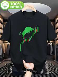 Nueva camiseta de manga corta para mujer de 180g,% algodón - Camiseta casual versátil con estampado de verano para hombre - Camiseta con estampado de verano para parejas - Unisex - Regalo para vacaciones - Negro - Ver 6