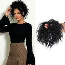 Synthetic Fiber Material Elastic Hair Band, Short Curly Ponytail Wig. Easy To Wear, Suitable For Occasions Such As Dates. - Multicolor - View 1