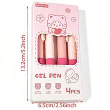 4pcs/Set High-Quality Push-Button Black Ink Ballpoint Pens, Quick-Drying & Non-Smearing, Soft Grip For Comfortable Writing, Multipurpose For Exam, Office, Signature - Rectangle - View 4