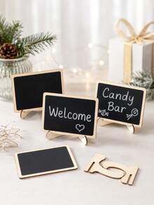 18pcs Mini Wooden Chalkboards With Stands, Suitable For Wedding Birthday Party Table Numbers, Food Labels, Message Boards, Welcome Signs, Candy Bar Decor - Rectangular Blackboard Sign - View 1