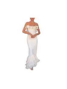 Long Party Dress 2026, Straps, Open Back, Ruffles And Fitted Hip Cut, European And American Style - White - View 5