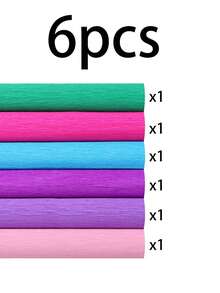 48/6/3/1pcs Ocean Color Crepe Paper Flower DIY Set, 10in X 98in Crepe Paper, Perfect For Birthday Party And Wedding DIY Bouquets - Multicolor - View 11