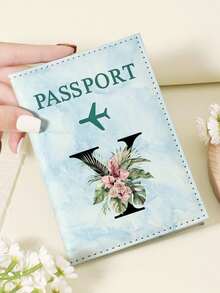 1pc A-Z 26 Letters Fashionable Letter Print Stylish Burgundy Passport Cover, Premium PU Leather Passport Wallet With Multi-Card Pockets For Credit Cards, Boarding Passes, And IDs, Compact And Portable Travel Essentials Organizer For Women, Men - Pink - View 105