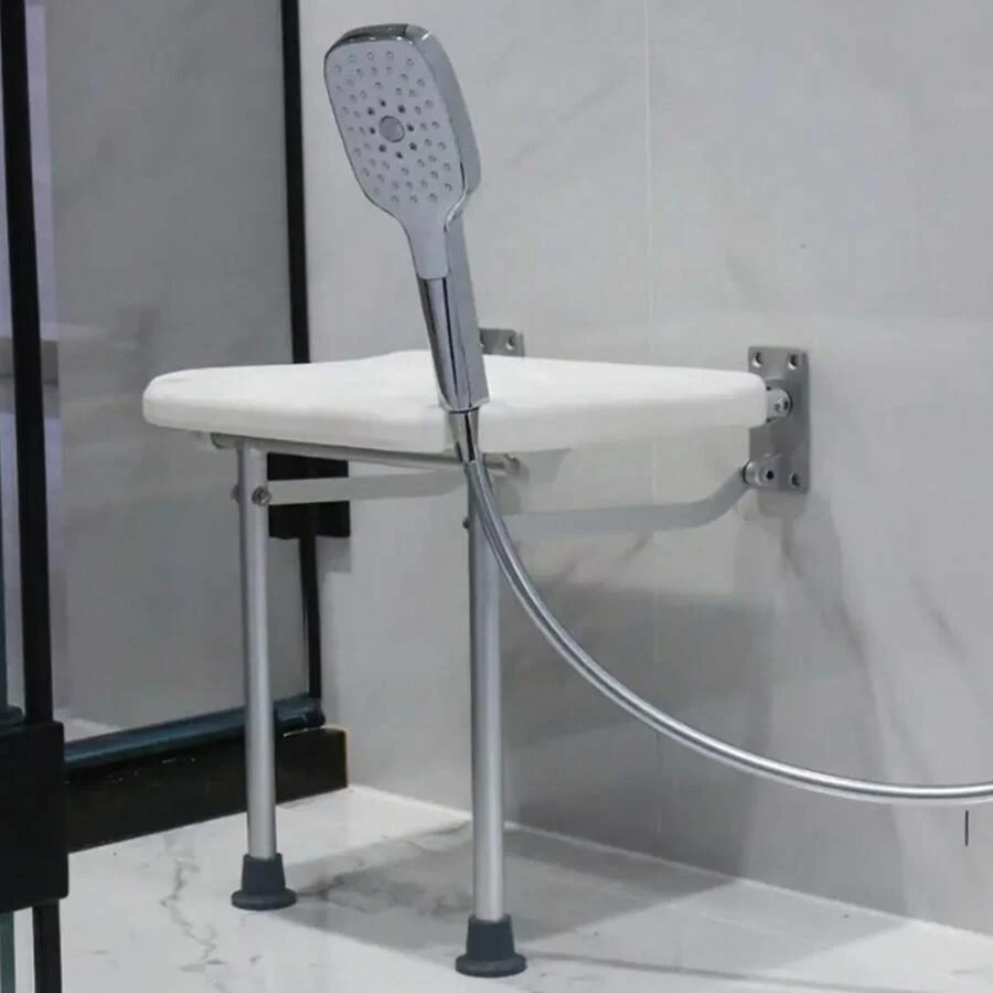 Shower Chair With Backrest, Armless, For Fast Drainage With Glides FOR ADULTS WITH PROBLEMS: Mobility, Post-Operative Care, Posture - A - View 1