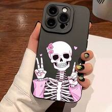 Compatible con las series  y  GALAXY, Funda para teléfono: Protección completa con diseño de calavera y corazón, adecuada para . - (Un color) 1 unidad por paquete - Ver 1
