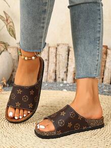 2026 Sandal nữ mùa hè, Sandal nữ đế bệt phong cách Bohemian, Sandal nữ phong cách nghỉ dưỡng đế mềm thoải mái, Dễ xỏ, Sandal nữ đế bệt in họa tiết thời trang dễ thương, Sandal nữ đi nghỉ dưỡng, Sandal nữ màu nâu, Sandal nữ đế bệt thanh lịch, Giày bệt đi biển đơn giản thoải mái thường ngày, Sandal nữ đế mềm đế dày thoải mái hở ngón mũi tròn dễ xỏ, Thiết kế chống mồ hôi, Thiết kế đế chống trượt, Sandal nữ mùa hè, Sandal đi biển phong cách nghỉ dưỡng - màu nâu - Xem 5